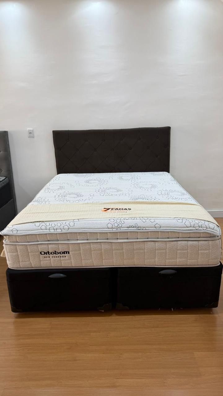 Cama box casal escura